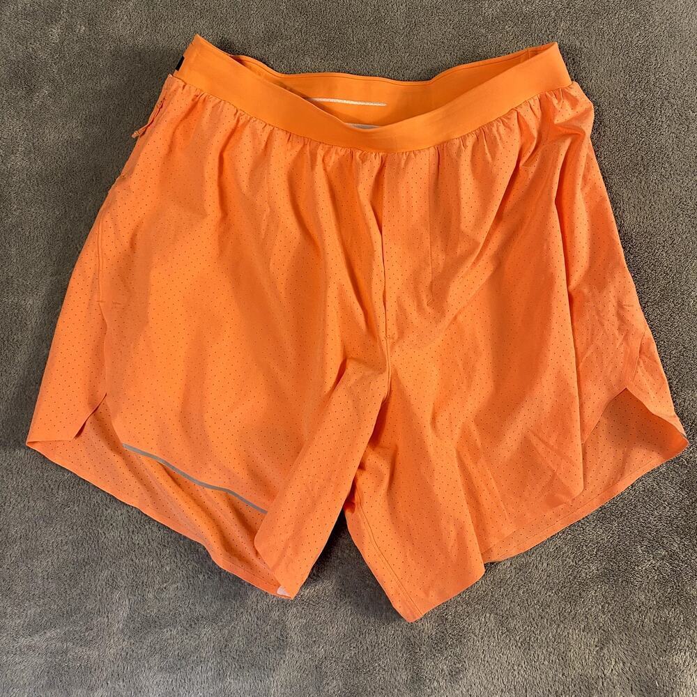 Lululemon Highlight Orange Running Lined Shorts Women's‎ Medium